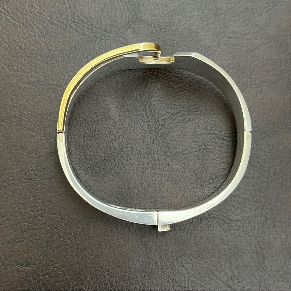 🔴SALE🔴 Vintage Mexican sterling Heavy double hinged bangle bracelet with brass - Picture 7 of 12